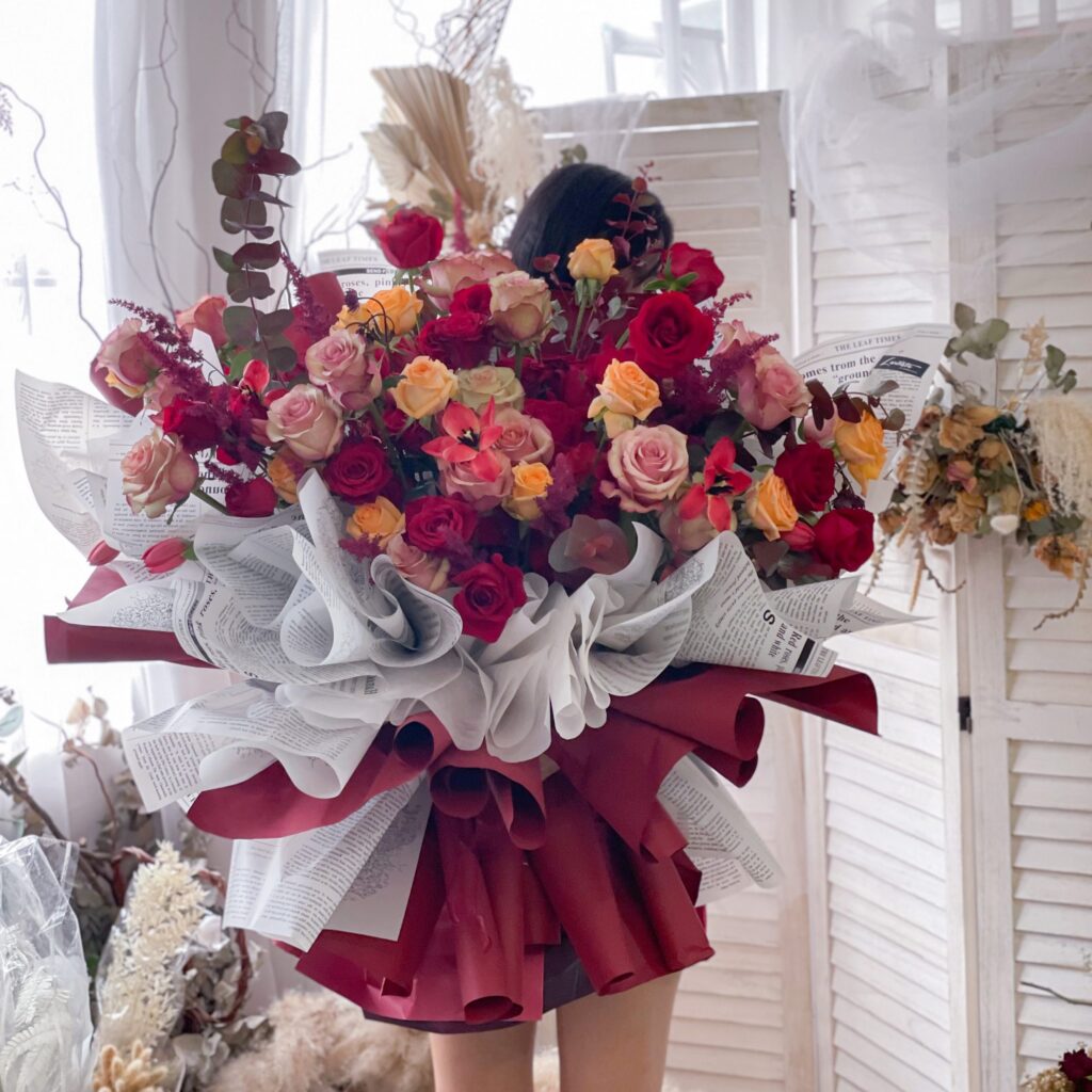 huge bouquet of flowers 